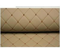 Tissu Simili Cuir Cuir Beige Couture Losange Coussin Rembourré Ouate De Lin Tissu D’ameublement Intérieur De Véhicule en Similicuir, Beige Square, 1.43×1m
