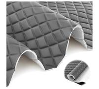 Tissu Simili Cuir Matelassé de Rembourrage Tissu Faux Cuir 0,6cm Simili Cuir d'ameublement pour Meubles Voitures CanapéS Coussins Sièges Artisanat(Gray,1.6X8m)