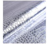 Tissu Simili Cuir Noir Au Metre Faux Cuir Simili Cuir Crocodile Imitation Cuir d'or Tissu D'ameublement Vintage Feuille De Cuir De Bricolage Largeur Fixe Imperméable (Color : Silver)