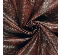 Tissu Simili Cuir Souple Croco sur Fond Marron - par 50 cm