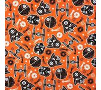 Tissu Star Wars Halloween Mini Bolt - 100% Coton, Taille (45''x 58.5'') Orange/Noir, Véritable Tissu Sous Licence (Idéal Pour L'artisanat, Le Matelassage, La Couture)