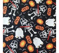 Tissu Star Wars Halloween Mini Bolts 100% coton, taille (114 x 148 cm) noir, tissu sous licence pour les décorations d'Halloween