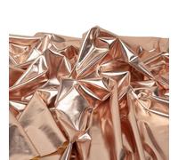 Tissu stretch brillant au mètre - 145 cm de large - Élastique dans les 4 directions - Métallique scintillant - Doux et opaque - Pour danse, costume, fête, carnaval et bricolage - Doré rose - 5 m