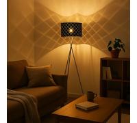 Tissu Support Lampe Ess Chambre Éclairage Spot Lampadaire Noir-Or