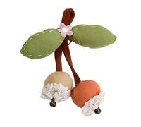 Tissu sur le thème de la nature, cerises, aubépine, accessoire artisanal pour tenues élégantes au quotidien, bijoux artisanaux en tissu de fruits, taille unique, Comme décrit