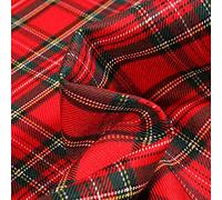 Tissu Tartan Ecossais Robin sur fond Rouge - Par 50 cm