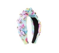 Tissu tie-dye, bandeau nœud incrusté de diamants, accessoires de déclaration florale, bandeau décoratif, nœud violet