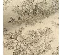 Tissu Toile de Jouy Tissé Teint d'Ameublement 100% Coton - au Mètre - 4 coloris 250g/m² Largeur 150cm Pour Tentures Murales Rideaux Tapisseries de Canapés (Sable)