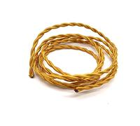Tissu tricoté Câble torsadé, Câble à 2 conducteurs de 0,75 mm de diamètre, gainé de tissu, multicolore, longueur 1-30 m(Dark Gold,20m)