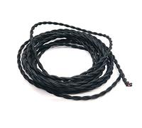 Tissu tricoté Câble torsadé, Câble d'alimentation torsadé recouvert de tissu, 2 conducteurs, 0,75 mm, multicolore, 1 à 30 m, for lustre DIY(Black,20m)