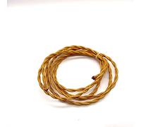 Tissu tricoté Câble torsadé, Câble d'alimentation vintage en fil torsadé recouvert de tissu, 2 conducteurs de 0,75 mm², multicolore, 1-30 m(Dark Gold,30m)