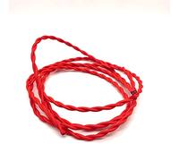 Tissu tricoté Câble torsadé, Câble d'éclairage multicolore à 2 conducteurs torsadés, calibre 18 AWG, gainé de tissu, longueur 1 à 30 m(Red,10m)