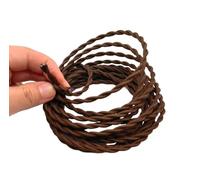 Tissu tricoté Câble torsadé, Câble électrique torsadé à 2 conducteurs de 0,75 mm², gainé de tissu, multicolore, longueur 1-30 m(Brown,20m)