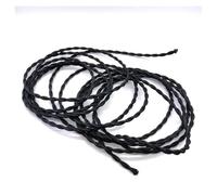 Tissu tricoté Câble torsadé, Câble électrique vintage torsadé gainé de tissu, 2 conducteurs, 0,75 mm², multicolore, 1 m à 30 m(Black,30m)