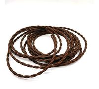 Tissu tricoté Câble torsadé, Câble vintage 18 AWG à 2 conducteurs torsadés gainés de tissu for suspension, multicolore, 1-30 m(Brown,10m)