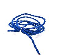 Tissu tricoté Câble torsadé, Fil torsadé gainé de tissu, 2 conducteurs, 0,75 mm, multicolore, 1-30 m, for projets de bricolage(Blue,5m)