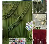 Tissu tricoté extensible vert olive, tissu doux et fluide pour la décoration de mariage, les toiles de fond de fête, les rideaux, les arrière-plans photo Light Olive Green