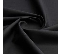 Tissu uni 100 % popeline de batiste égyptienne doux pour loisirs créatifs Noir 5 m