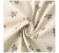 Tissu Velours Côtelé À Motifs Floraux Au Mètre Pour Tapisseries D'Ameublement Sacs Banane Robes Canapés(Rose beige,1.5x6m)