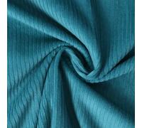 Tissu Velours côtelé uni Bleu canard - Par 50 cm