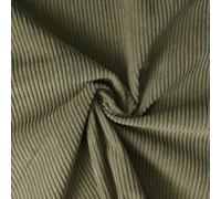 Tissu Velours d'ameublement côtelé Emy uni Vert kaki - Par 50 cm