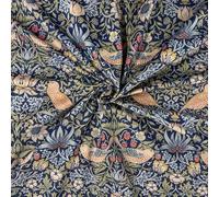 Tissu velours William Morris de 139,7 cm de large - Tapisserie, rideau, coussin et décoration d'intérieur pour canapés, chaises et design d'intérieur (voleur de fraises bleu marine, 3 mètres) Discount