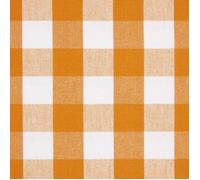HOMESCAPES Tissu Vichy à grands carreaux en coton, Tissu Orange, Tissu au mètre 100x150 cm, Tissu d’ameublement pour décoration DIY Patchwork couture