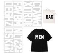 Tissu vinyle thermocollant pour lettres de l'alphabet - 10,2 cm - Pour sport, maillot, t-shirt, vêtements, slogan - Décoration artisanale - Blanc