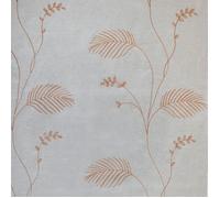 Tissu voilage brodé motif feuilles avec bas plombé Terracotta 300 cm