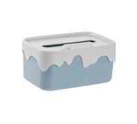 Tissue Box Cover, Rectangular Tissue Holder Cute Desktop Paper Towel Storage Box with Phone Holder Decorative Napkin Dispenser for Home Bathroom Living Room Office Table (Bleue)