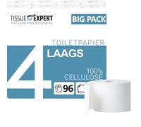 Tissue Expert Papier toilette 4 plis 96 rouleaux de 150 feuilles 100 % cellulose super doux - Papier toilette professionnel - Idéal pour les utilisateurs fréquents - Emballage à 60 % de PCR