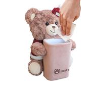 Tissue Holder For Car - Plush Doll Tissue Holder In Car | Vehicle Trash Can Cars Tissues Box | 2-in-1 Cute Plush Bear Organizer For SUV RV Sedan Automotive Interior Center Console Travel Road Trip Men