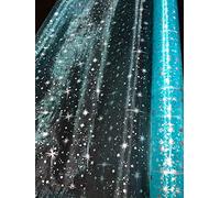 Tissus Bleu Turquoise Reine des neiges Organza Etoiles Noel Argent Noel au mètre Nappe Chemin de Table déco Largeur 150 cm