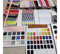 Tissus d'échantillons de couleurs textiles Échantillons de nuances, lot de 10 cartes, pour les créateurs d'intérieur et de mode,Arts et artisanat, Collage de peinture, By neotrims UK
