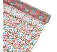 Tissus en Similicuir TPU Jelly à Imprimé Floral Let'S Style Rouleau de Vinyle TPU Transparent de 11.8 x 47.2 pouce Vinyle Transparent en Gelée pour Projets de Broderie et D'Artisanat