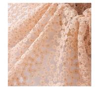 Tissus en tulle brodé, Cotton Daisy Embroidery Mesh Lace Fabric Multicolor 130cm Wide By Yard For Sewing(Pink)