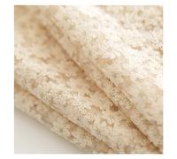 Tissus en tulle brodé, Cotton Daisy Embroidery Mesh Lace Fabric Multicolor 130cm Wide By Yard For Sewing(Apricot)