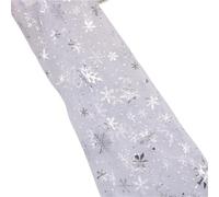 Tissus en tulle brodé, DIY Wedding Dress Fabric Snowflake Print Multicolor 155x100cm(White-silver)