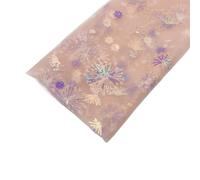 Tissus en tulle brodé, Sequin Embroidered Gauze Wedding Dress Fabric Multicolor Multiple Sizes(Pink,50X150cm)