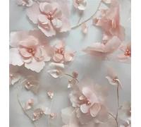 Tissus en tulle brodé, Wedding Dress DIY Beading 3D Lace Fabric Multicolor Multiple Sizes(Orange Pink,5Meters)