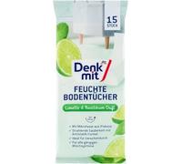 Tissus humides de chaux et basilic, 15 pièces - Marque DM Allemagne - Compatible avec denkmit - Feuchte Bodentücher Limette & Basilikum, 15 St