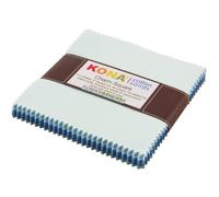 Tissus Robert Kaufman CHS-336-42 Kona Cotton Solids Overcast Charm Squares 42 carr s de 5 pouces Charm Pack Bleu