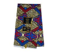 Tissushop- Tissu africain wax- Super Wax Accra - Pagne 100% coton- Souple et doux- 6 yards soit 5.48x115CM
