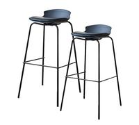 TISTIK Lot de 2/3 tabourets de Bar en Acier au Carbone, 65 cm de Haut, Noirs, avec Coussin en Cuir Microfibre, tabourets Hauts, Charge 200 kg, pour îlot de Cuisine, Salle à Manger