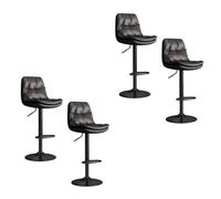 TISTIK Lot de 4 tabourets de Bar Modernes de 60 à 80 cm, pivotants et réglables en Hauteur avec Dossier chaises de Salle à Manger rembourrées en Velours pour Cuisine, îlot, pub