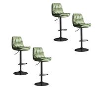 TISTIK Lot de 4 tabourets de Bar Modernes de 60 à 80 cm, pivotants et réglables en Hauteur avec Dossier chaises de Salle à Manger rembourrées en Velours pour Cuisine, îlot, pub