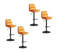 TISTIK Lot de 4 tabourets de Bar Modernes de 60 à 80 cm, pivotants et réglables en Hauteur avec Dossier chaises de Salle à Manger rembourrées en Velours pour Cuisine, îlot, pub