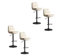 TISTIK Lot de 4 tabourets de Bar Modernes de 60 à 80 cm, pivotants et réglables en Hauteur avec Dossier chaises de Salle à Manger rembourrées en Velours pour Cuisine, îlot, pub