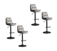 TISTIK Lot de 4 tabourets de Bar Modernes de 60 à 80 cm, pivotants et réglables en Hauteur avec Dossier chaises de Salle à Manger rembourrées en Velours pour Cuisine, îlot, pub