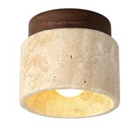 TISTIK Plafonnier Semi-encastré en Pierre Naturelle et marbre, Petit plafonnier de Ferme Vintage Proche du Plafond pour Cuisine, Couloir, Porche, escalier